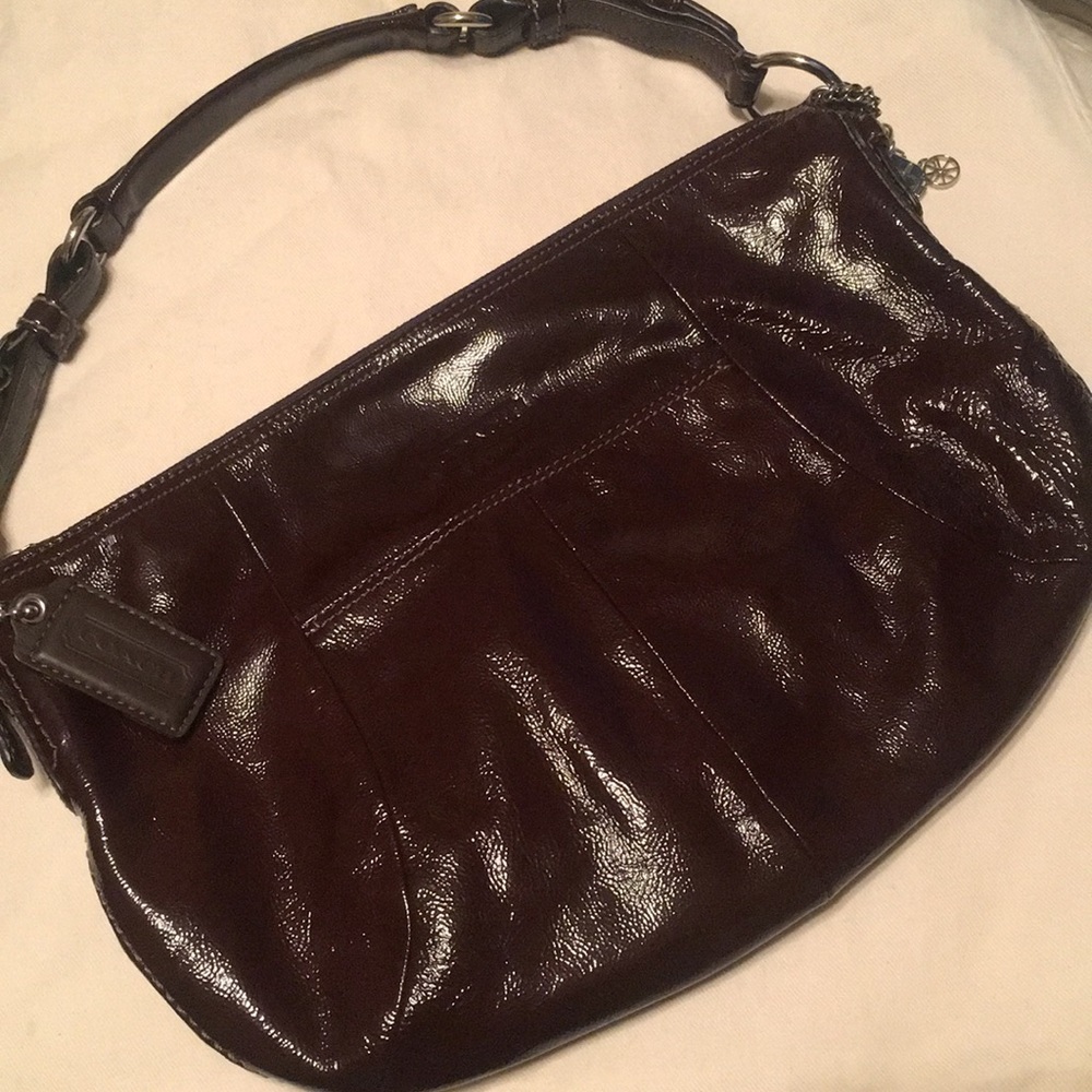 NWT Coach Wine-Color Patent Leather Handbag